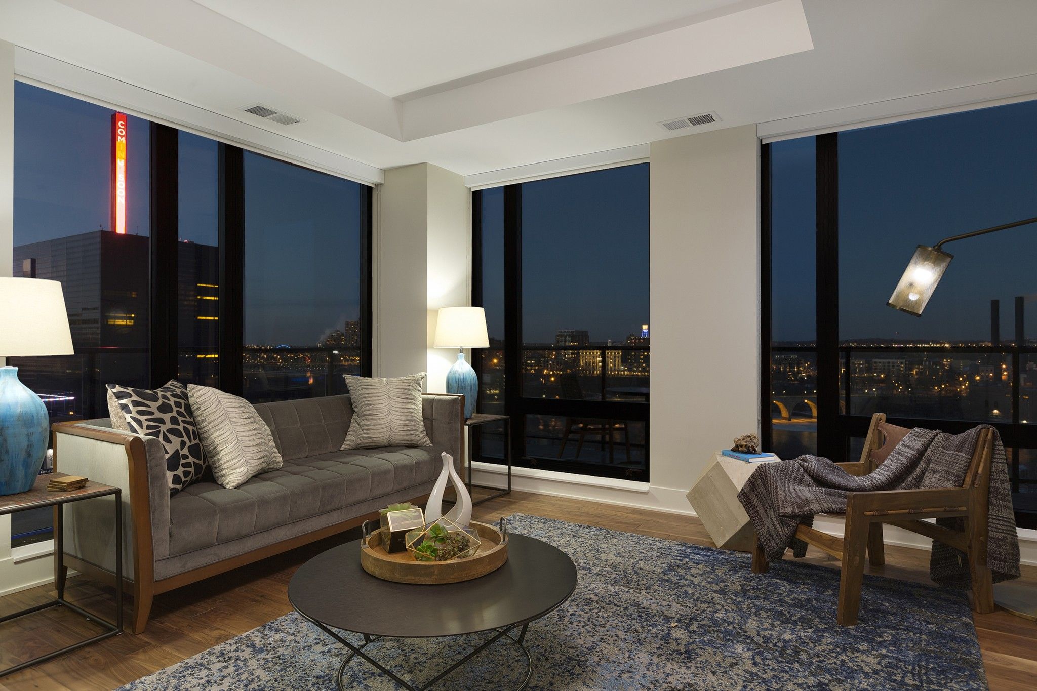 Encore Penthouse living room with skyline view
