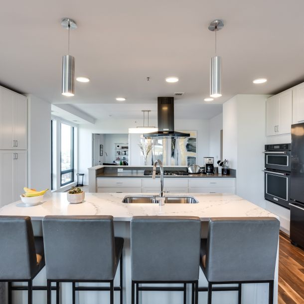 Encore apartments kitchen with island